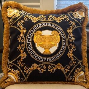 Versace Black and Gold Accent Pillow